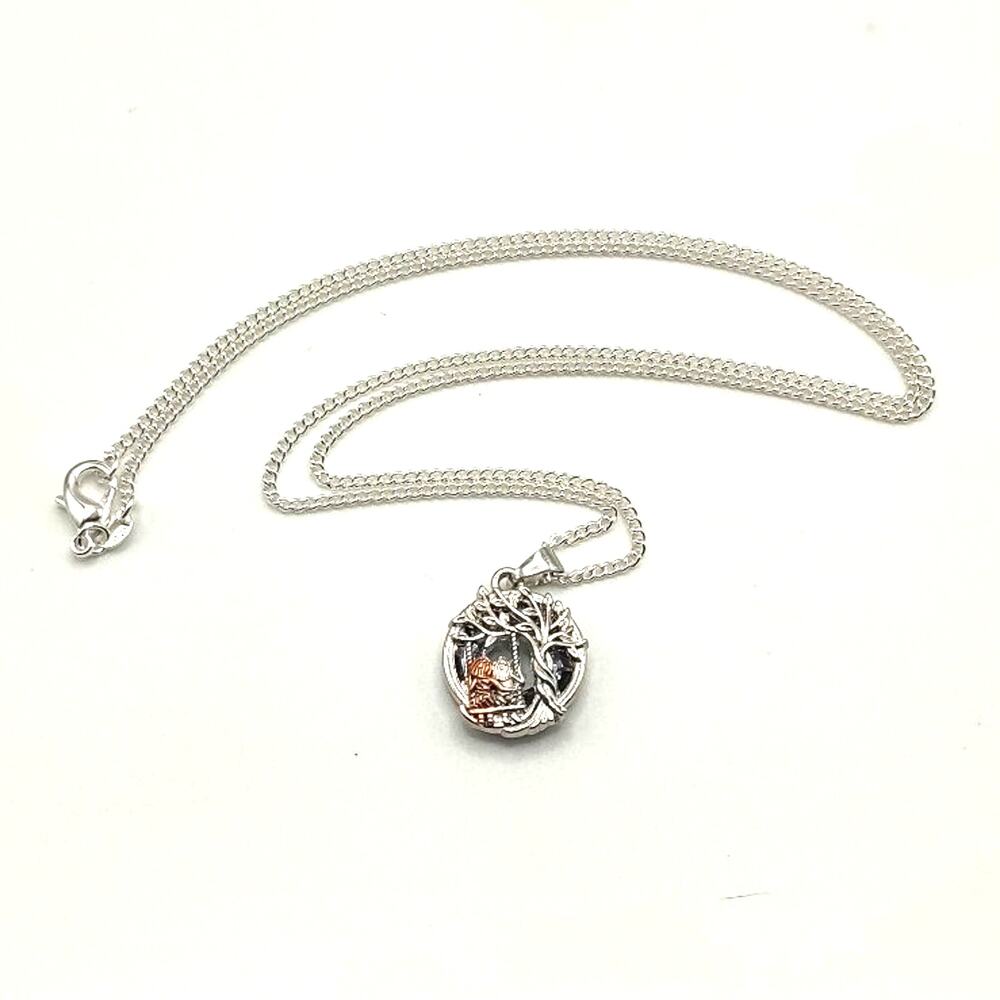 925 Sterling Silver Necklace Mother Daughter Sister Tree Swing Birthday Gift NEW